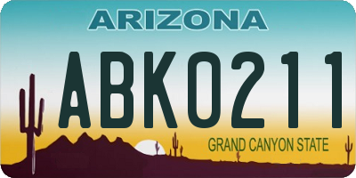 AZ license plate ABK0211