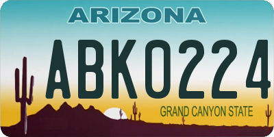 AZ license plate ABK0224