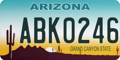 AZ license plate ABK0246