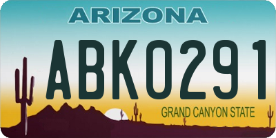 AZ license plate ABK0291