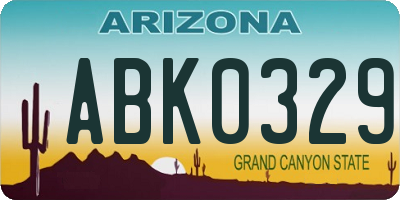 AZ license plate ABK0329