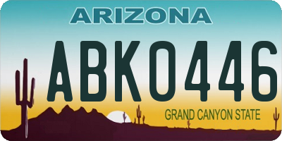 AZ license plate ABK0446