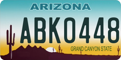 AZ license plate ABK0448