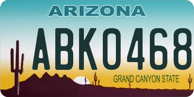 AZ license plate ABK0468
