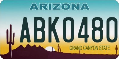 AZ license plate ABK0480