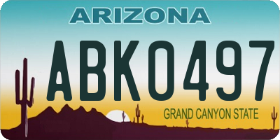 AZ license plate ABK0497