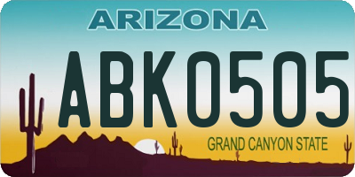 AZ license plate ABK0505