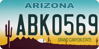 AZ license plate ABK0569