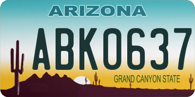 AZ license plate ABK0637