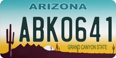 AZ license plate ABK0641
