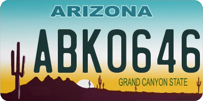 AZ license plate ABK0646