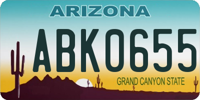 AZ license plate ABK0655