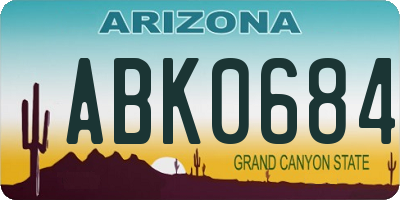 AZ license plate ABK0684