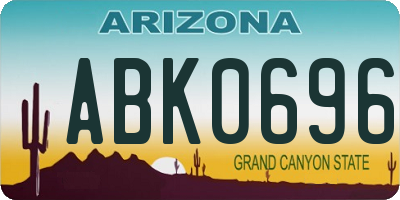 AZ license plate ABK0696