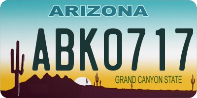 AZ license plate ABK0717