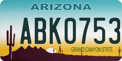 AZ license plate ABK0753