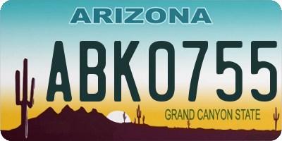 AZ license plate ABK0755