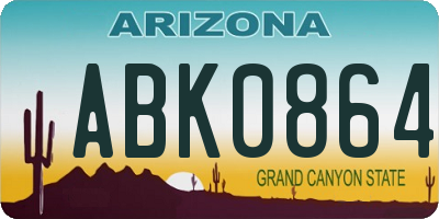 AZ license plate ABK0864