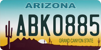 AZ license plate ABK0885