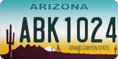 AZ license plate ABK1024