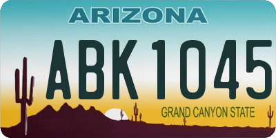 AZ license plate ABK1045