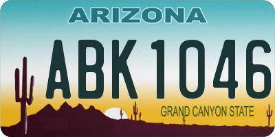 AZ license plate ABK1046