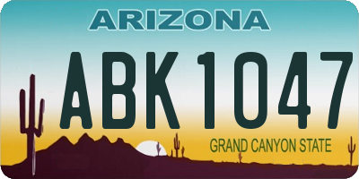 AZ license plate ABK1047
