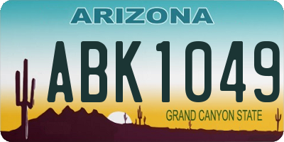 AZ license plate ABK1049