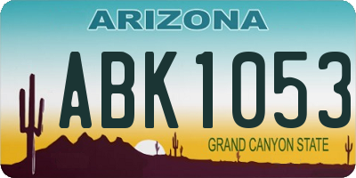 AZ license plate ABK1053