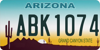 AZ license plate ABK1074