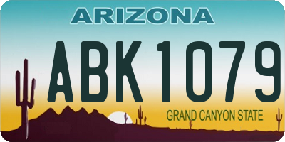 AZ license plate ABK1079