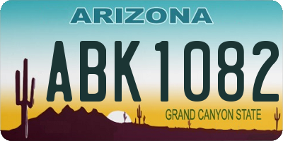AZ license plate ABK1082