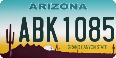 AZ license plate ABK1085