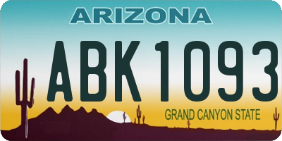 AZ license plate ABK1093