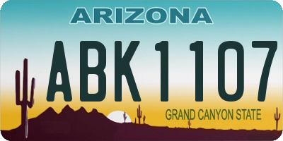 AZ license plate ABK1107