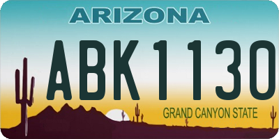 AZ license plate ABK1130