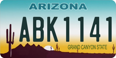 AZ license plate ABK1141
