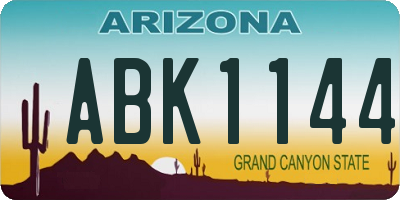 AZ license plate ABK1144