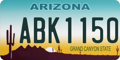 AZ license plate ABK1150