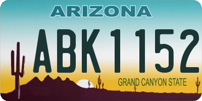 AZ license plate ABK1152