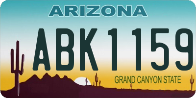 AZ license plate ABK1159