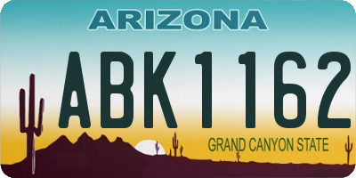 AZ license plate ABK1162