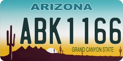 AZ license plate ABK1166
