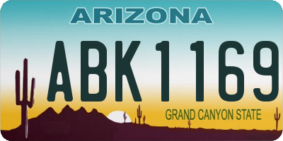 AZ license plate ABK1169