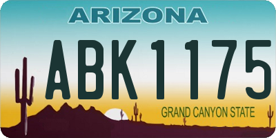 AZ license plate ABK1175