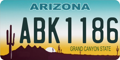 AZ license plate ABK1186