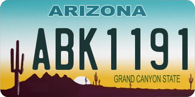 AZ license plate ABK1191