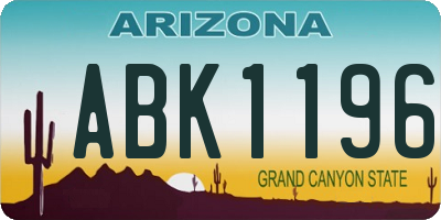 AZ license plate ABK1196