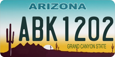 AZ license plate ABK1202