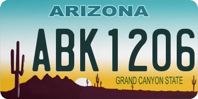 AZ license plate ABK1206